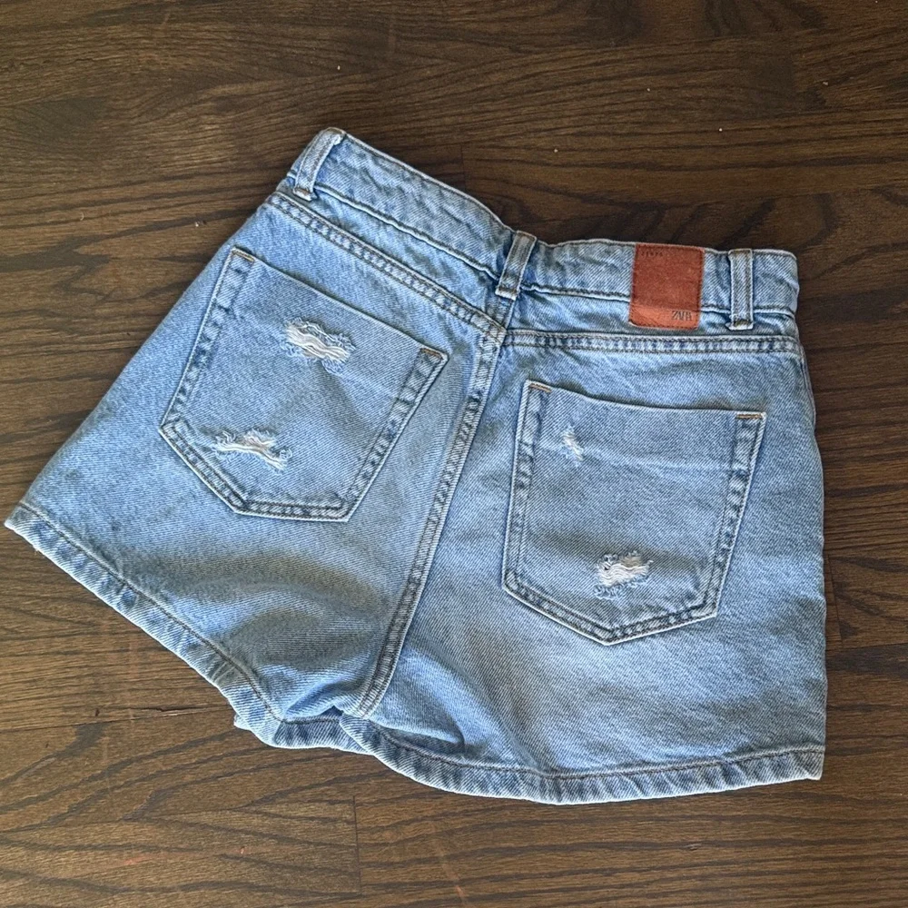 Zara Light Blue Denim Mini Skirt - Picture 3 of 5